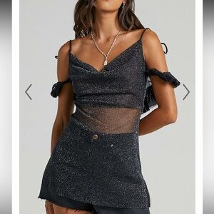 NWT Sheer Sparkly mini dress / beach cover up